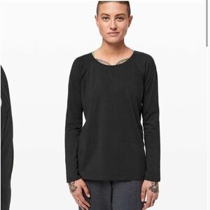 Lululemon Black Emerald Long Sleeve Tshirt Size 8 Cotton